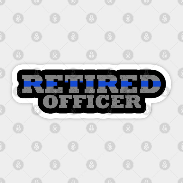 Retired Police Officer Thin Blue Line Sticker by bluelinemotivation